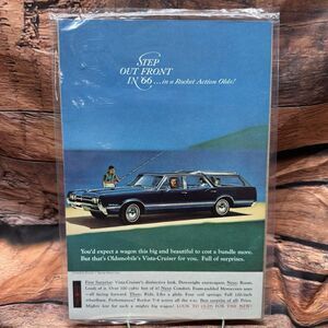 Vtg 1966 Oldsmobile Vista-Cruiser Station Wagon Car Magazine Print Ad Fishing